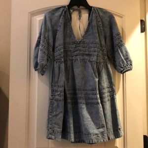 Free People Denim open back dress